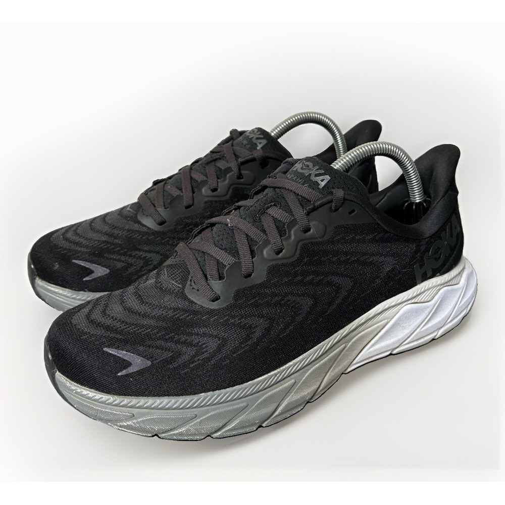 Hoka One One Arahi 6 Men Running Shoes Black White Sneaker 8.5D 1123194-BWHT